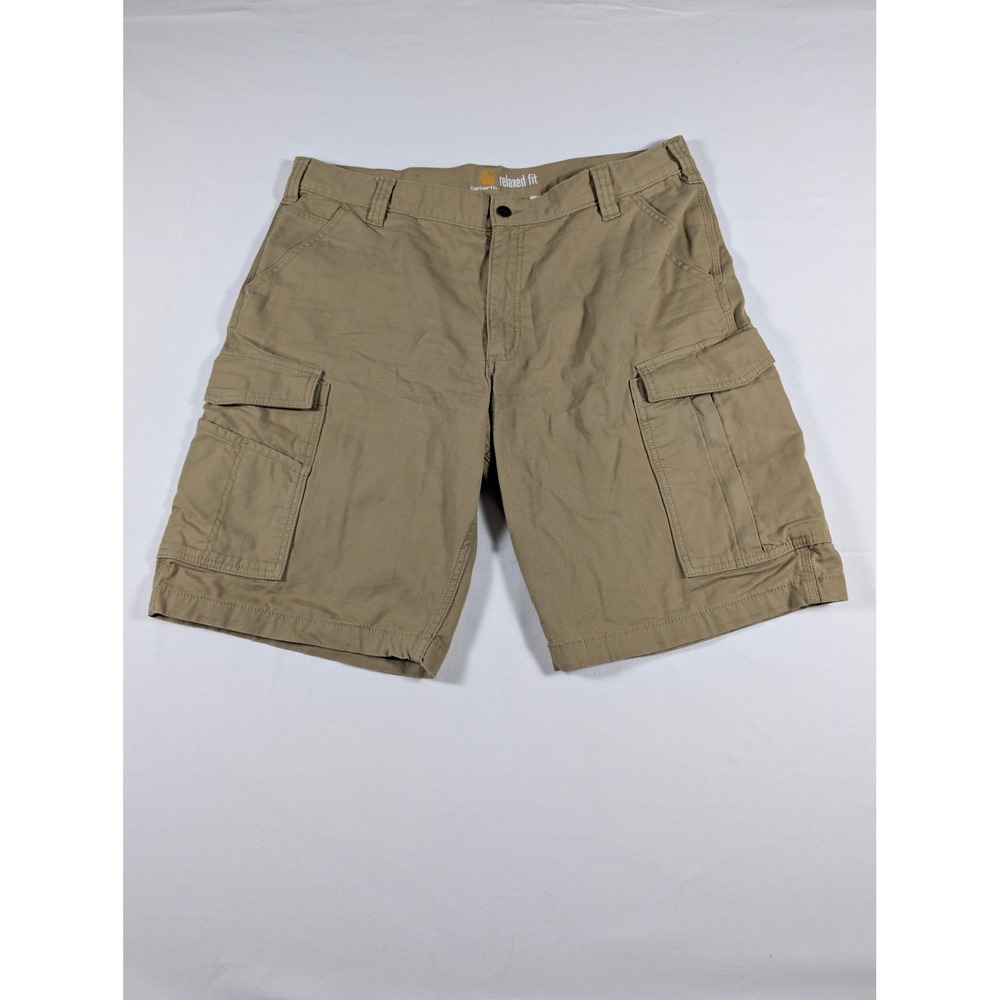 Carhartt Relaxed Fit Cargo Shorts Mens 38 Tan Khaki Cotton Canvas Workwear 1550